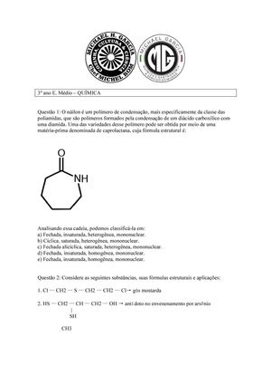 Simulado II de Química