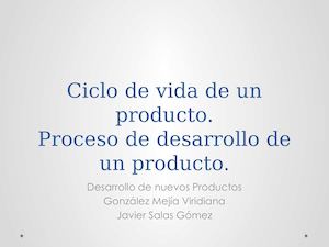 Ciclo De Vida De Un Producto Y Proceso De  Desarrollo