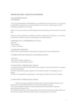 SEMIOLOGÍA DEL APARATO LOCOMOTOR