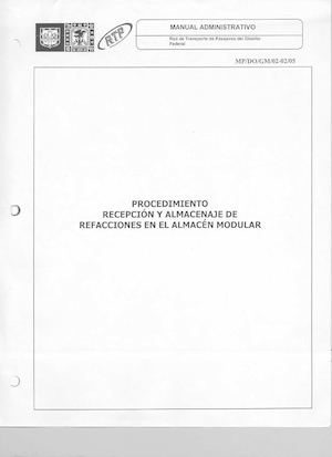 Recepcion Almacenaje Refacciones