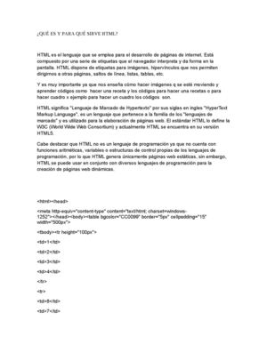 Qué Es Y Para Qué Sirve Html