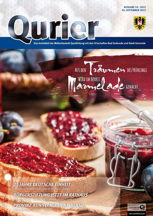 Qurier - Das Amtsblatt 10/2015 der Welterbestadt Quedlinburg mit den Ortschaften Bad Suderode und Gernrode vom 26.09.2015