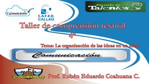 La Organización De Las Ideas En Un Texto