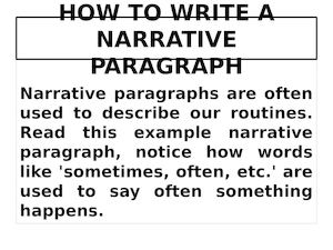 How To Write A Narrative Paragraph