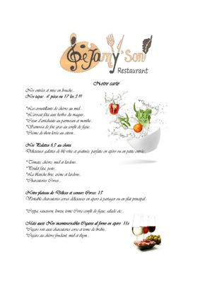Restaurant Le Jamy'Son (Waterloo) - Menu