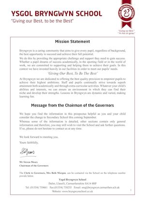 2015/16 Prospectus Backing Documentation