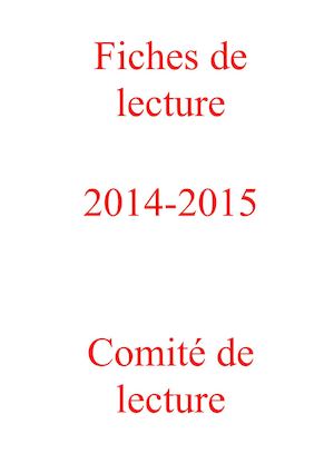 Fiches Lecture 2014-2015