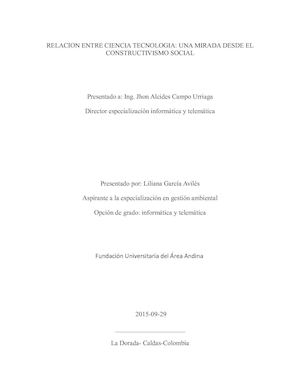 Relacion entre ciencia y tecnologia: una mirada desde el constructivismo social