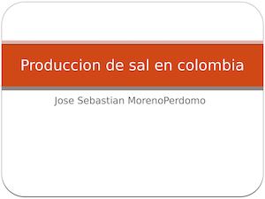 Produccion De Sal En Colombia