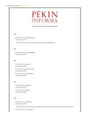 Pekín Informa Revista Coleccion