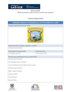 Caracterización Jorge Soto Del Corral