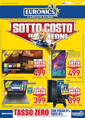 Volantino Euronics Bruno dal 1 al 14 ottobre 2015