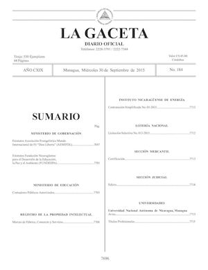 Gaceta No 184 Miércoles 30 De Septiembre De 2015