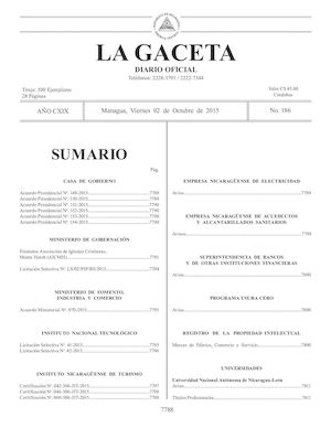 Gaceta No 186 Viernes 02 De Octubre De 2015