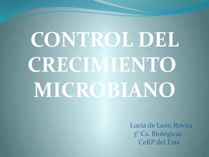Control De Crecimiento Microbiano