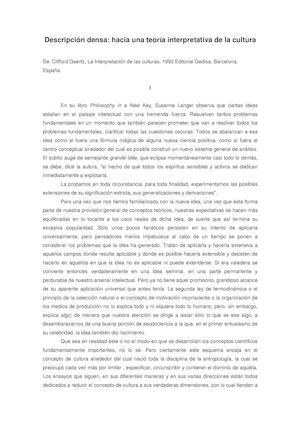 Clifford Geertz - Hacia una teoría interpretativa de la teoría