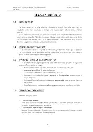 Apuntes El Calentamiento