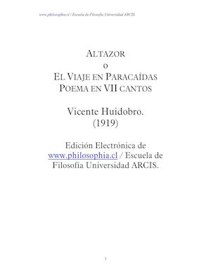 Vicente Huidobro Altazor