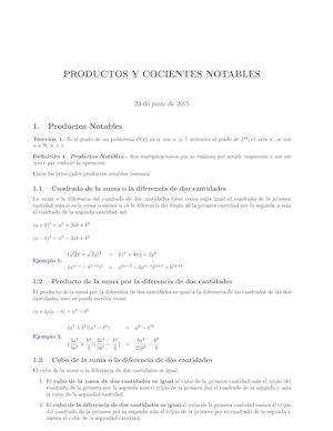 Productos Cocientes