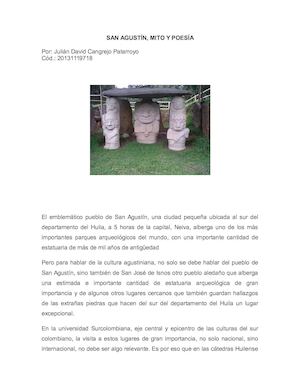 San Agustín, Mito y poesía