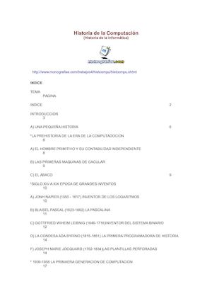 Historia De La Computación Informática