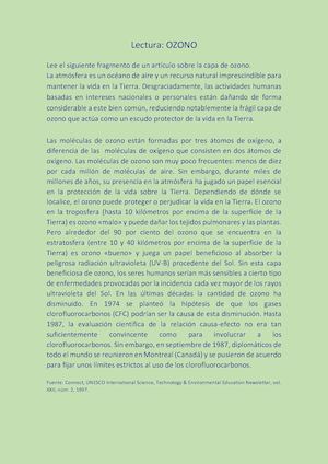 Lectura El Ozono