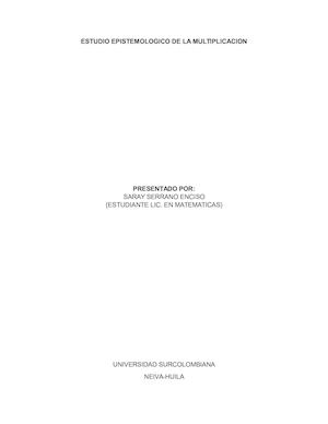 Multiplicación (estudio epistemologico)