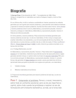 Biografía George Polya