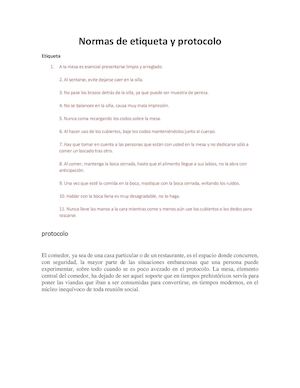 Normas De Etiqueta