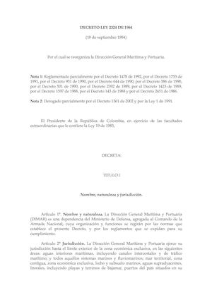 Decreto 2324 84