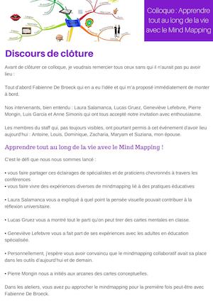 Discours De Cloture Colloque Apprendre Tout Au Long De La Vie Avec Le Mind Mapping
