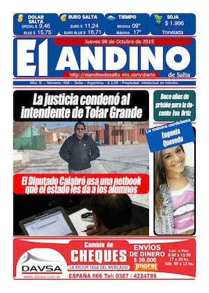 DIARIO EL ANDINO DE SALTA 08/10/15