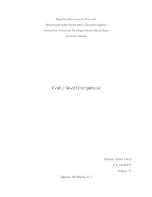 Evolucion Del Computador