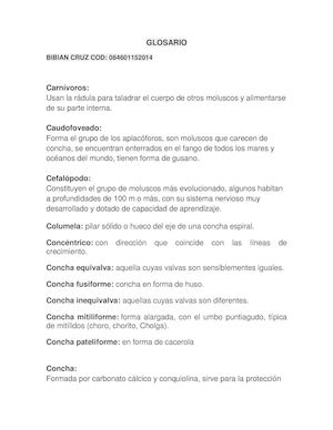 Glosario Invertebrados 4 Tutoria
