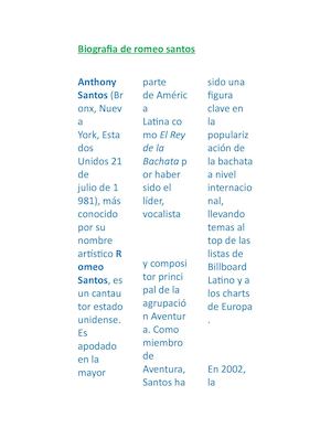 Biografia De Romeo Santos