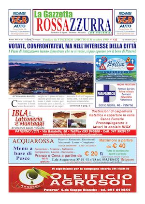 La gazzetta Rossazzurra Anno XVII n.21 del 10-10-2015