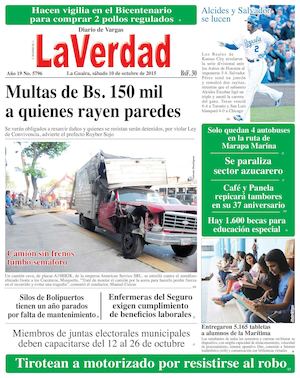 La Guaira, sábado 10 de octubre de 2015 Año 19 Nº 5796