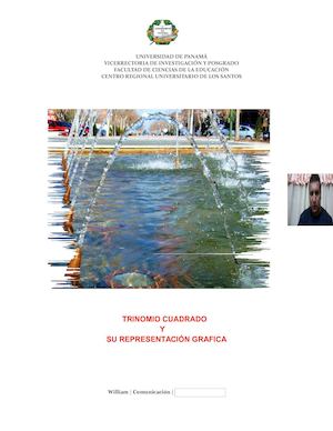 Trinomio Cuadrado Y Su Representación Grafica