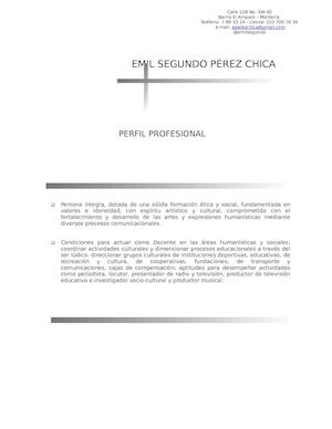Emil Segundo Pérez Chica - CURRÍCULUM VITAE