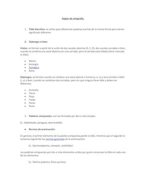 Reglas De Ortografía