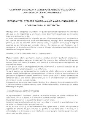 Síntesis de Meirieu