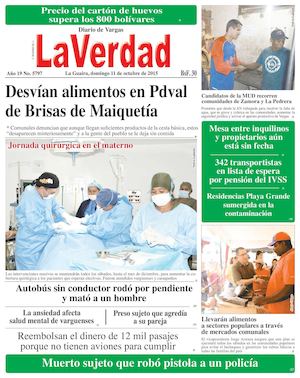 La Guaira, domingo 11 de octubre 2015 Año 19 Nº 5797