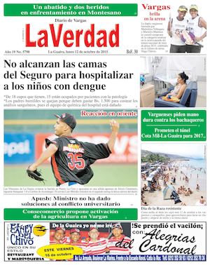 La Guaira, lunes 12 de octubre de 2015 Año 19 Nº 5798