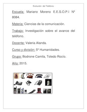 Trabajo Practico de Ciencias de la Comunicación. El telégrafo.