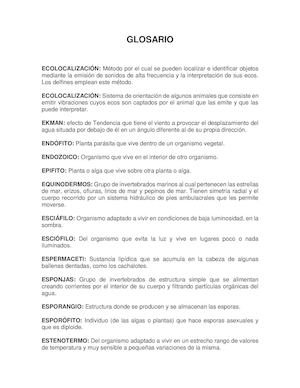 Glosario+equinodermos