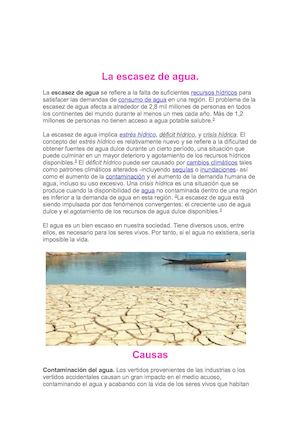 La Escasez De Agua