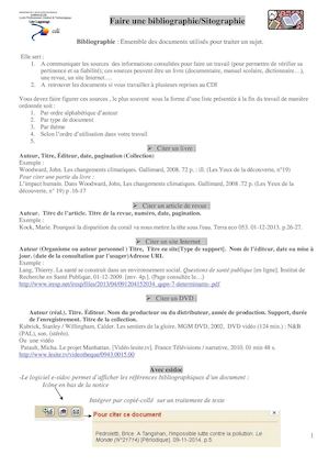 Bibliographie (citer ses sources)
