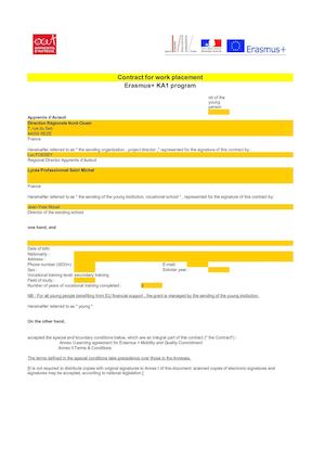 Convention Stage Anglais