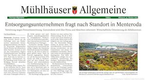 Entsorgungsunternehmen Fragt Nach Standort In Menteroda