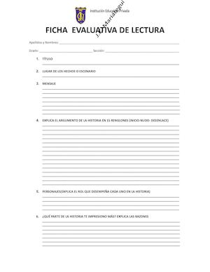 Ficha De Plan Lector